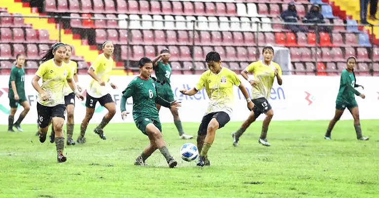 বাংলাদেশ-ভুটান ম্যাচের একটি মুহূর্ত
